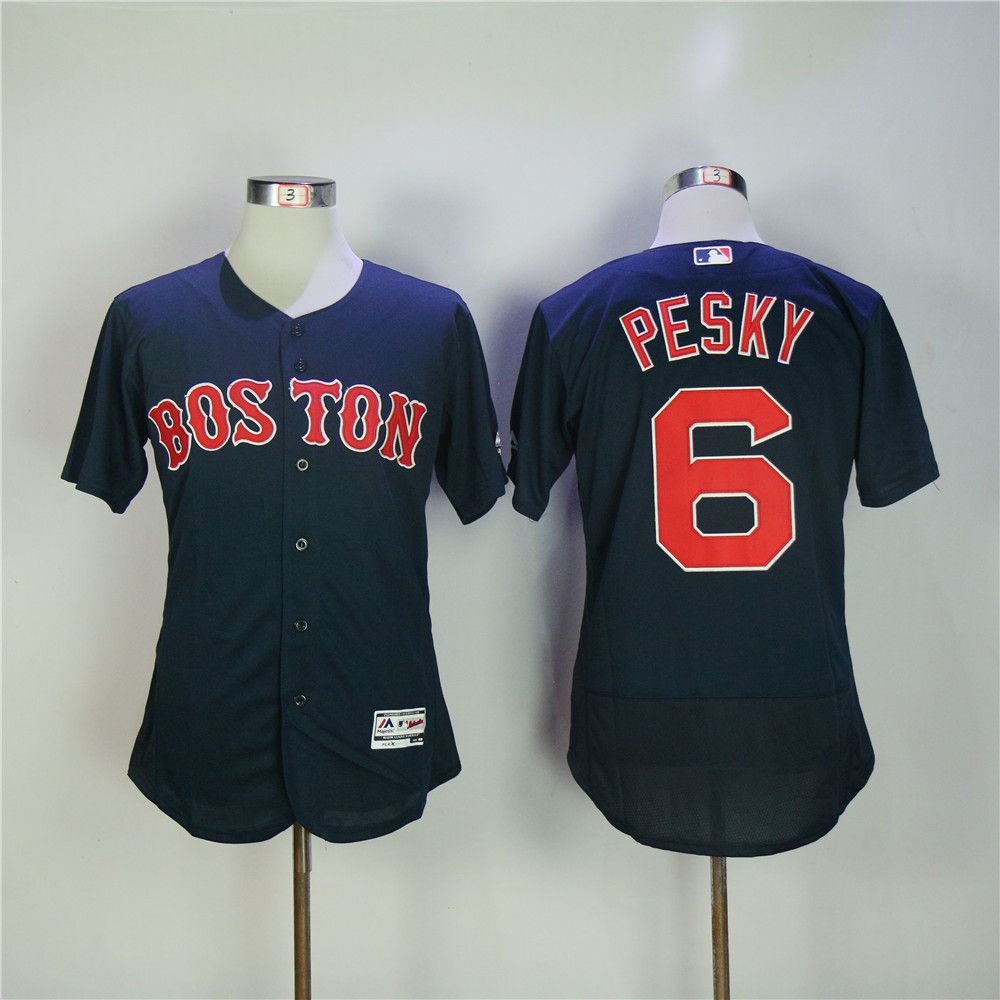 Men Boston Red Sox 6 Pesky Blue MLB Jerseys